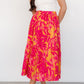Luana Tiered Skirt | Orange + Fuchsia
