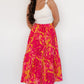 Luana Tiered Skirt | Orange + Fuchsia