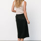 Malika Faux Wrap Skirt | Black