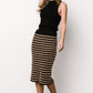 Mitzi Knit Midi Skirt | Black + Camel