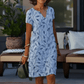 Johanna – Printed V-Neck Dress - Samberule