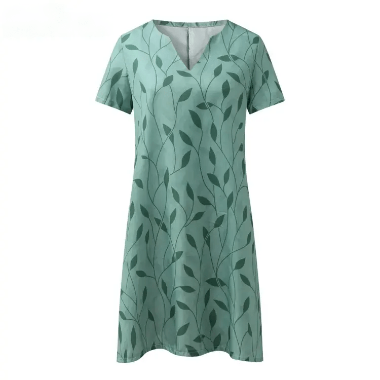 Johanna – Printed V-Neck Dress - Samberule