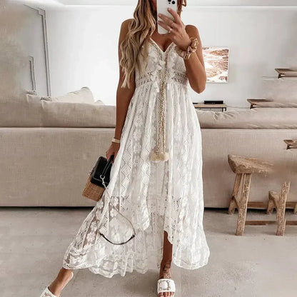Maya - Boho Lace Maxi Dress - Samberule