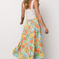 Nika Tiered Skirt | Orange + Blue Floral