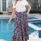 Reilly Maxi Skirt | Navy Flower Print