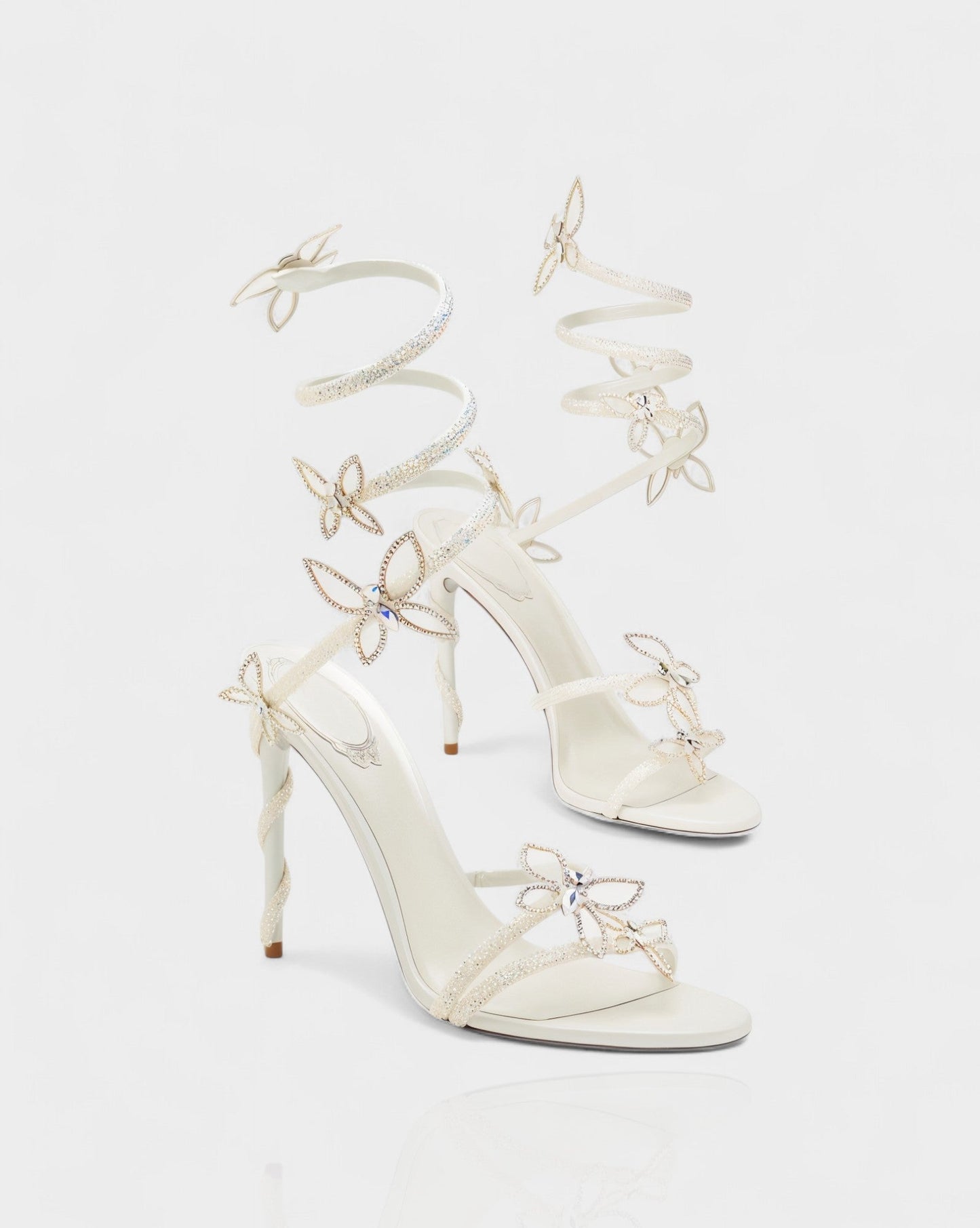 LYNA Crystal Butterfly Spiral High Heels