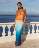 ROSANA Strapless Cut-Out Detail Maxi Dress