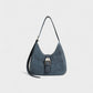 RIVARA Faux Suede Buckle Strap Shoulder Bag