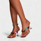 CIYANA Gemstone Embellished Heel Sandals