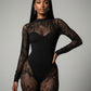 LARYA Sheer Lace Mesh Net Jumpsuit