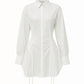 ALEXANDRA Corset Waist Button-Up Shirt Dress