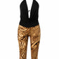 DENISE Plunge Halter Top & Capri Pants Set