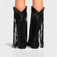 MITHENA Fringe Studded Cowboy Boots