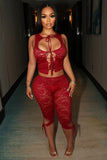 CLARA Cutout Lace-Up Top & Capri Pants Set
