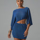 MIA Textured Knit Asymmetrical Cutout Mini Dress