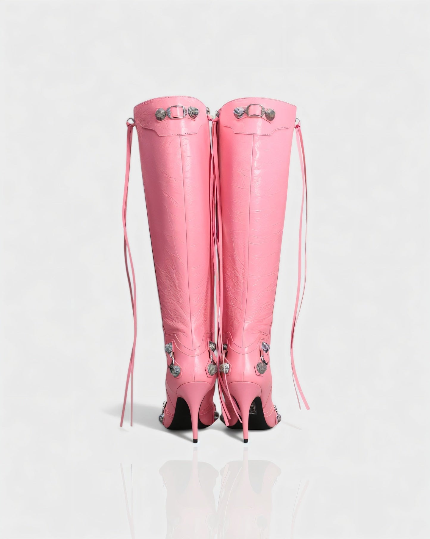 WENA Studded Pointed Toe Knee-High Boots
