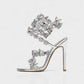 VALENA Crystal Embellished Butterfly & Floral Strappy High Heels