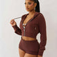 NARYA Cropped Hoodie & Mini Short Set