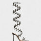 QUINA Leaf Embellished Lace-Up Stiletto Heels