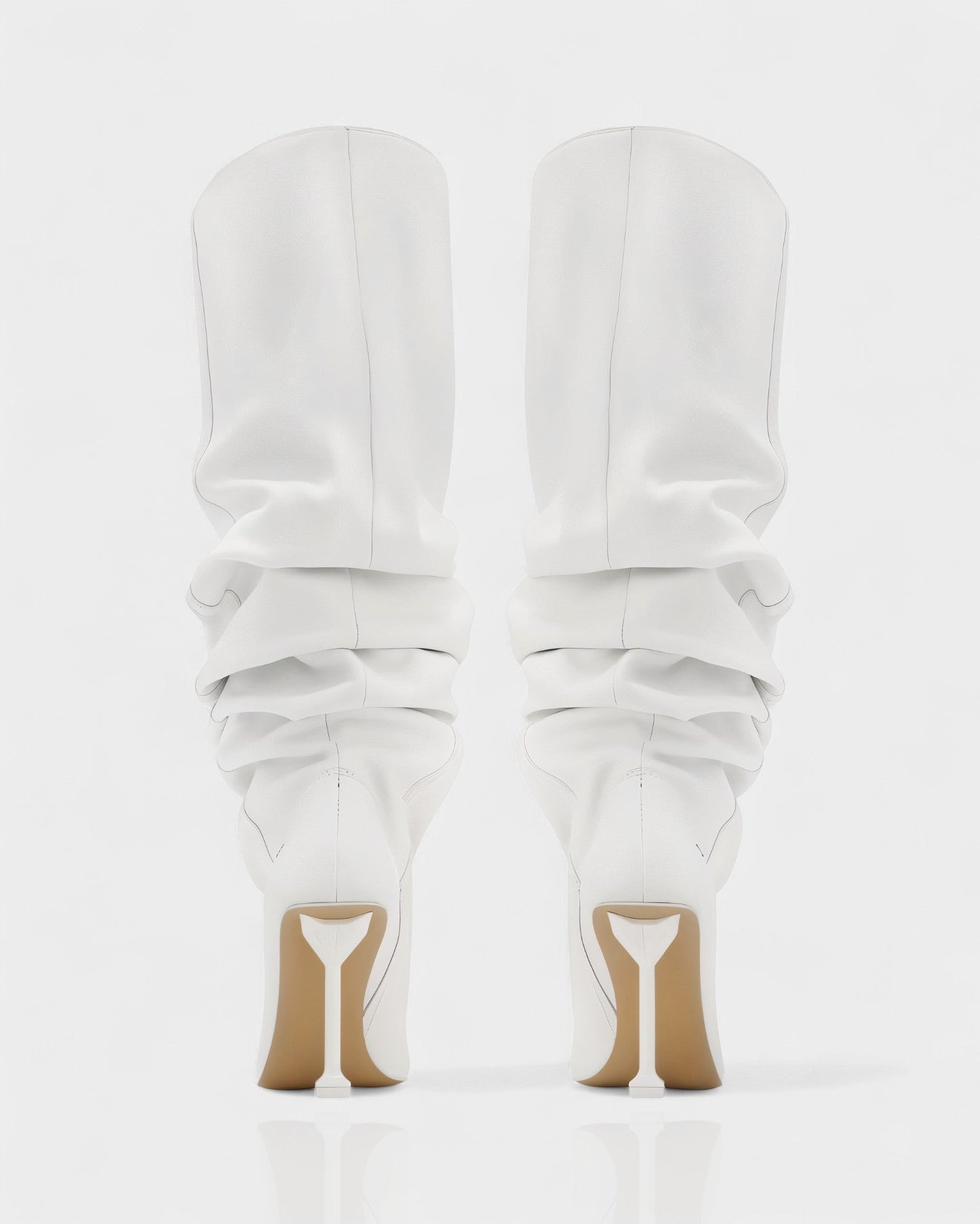 BELLARA Faux Leather Slouchy Pointed Toe Stiletto Boots