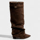 MAISY Slouchy Pointed-Toe Knee-High Boots