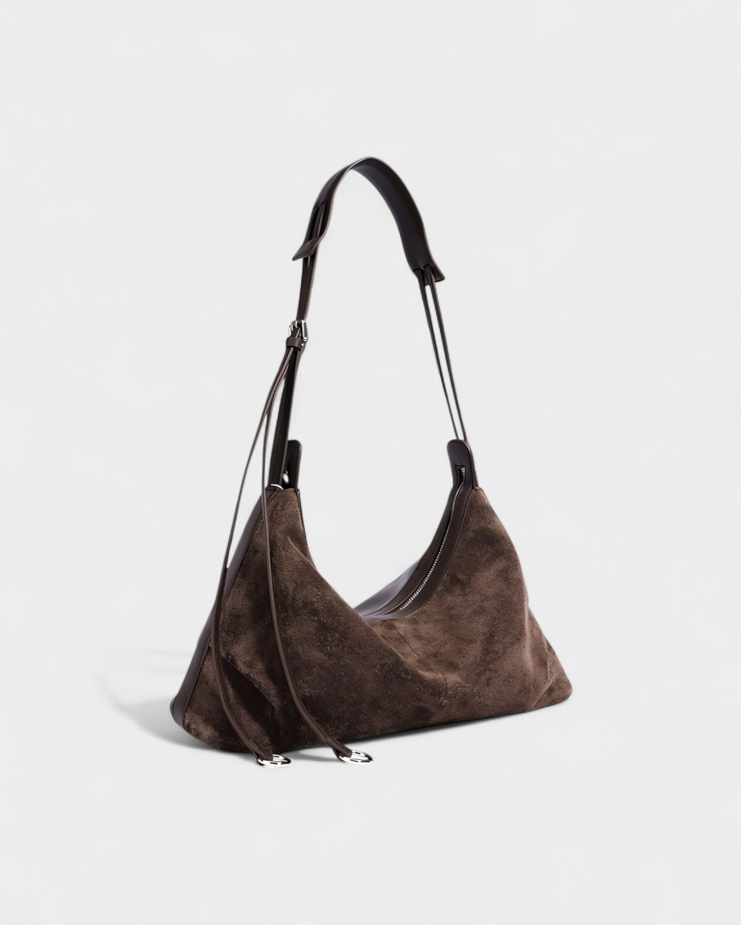YENNA Faux Suede Dumpling Shoulder Bag