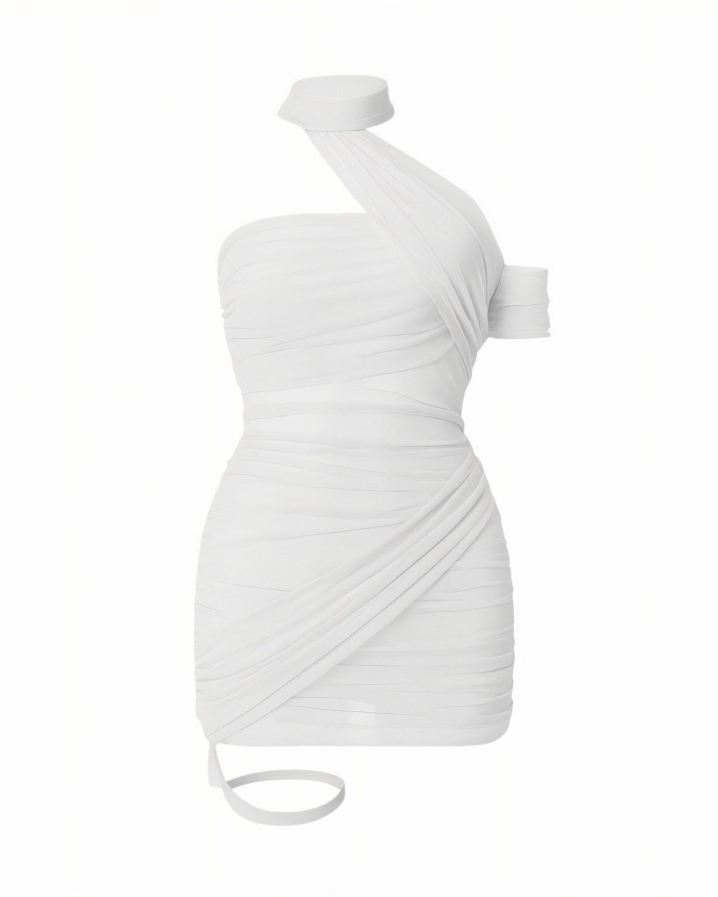 SONIA Draped Mesh Mini Dress