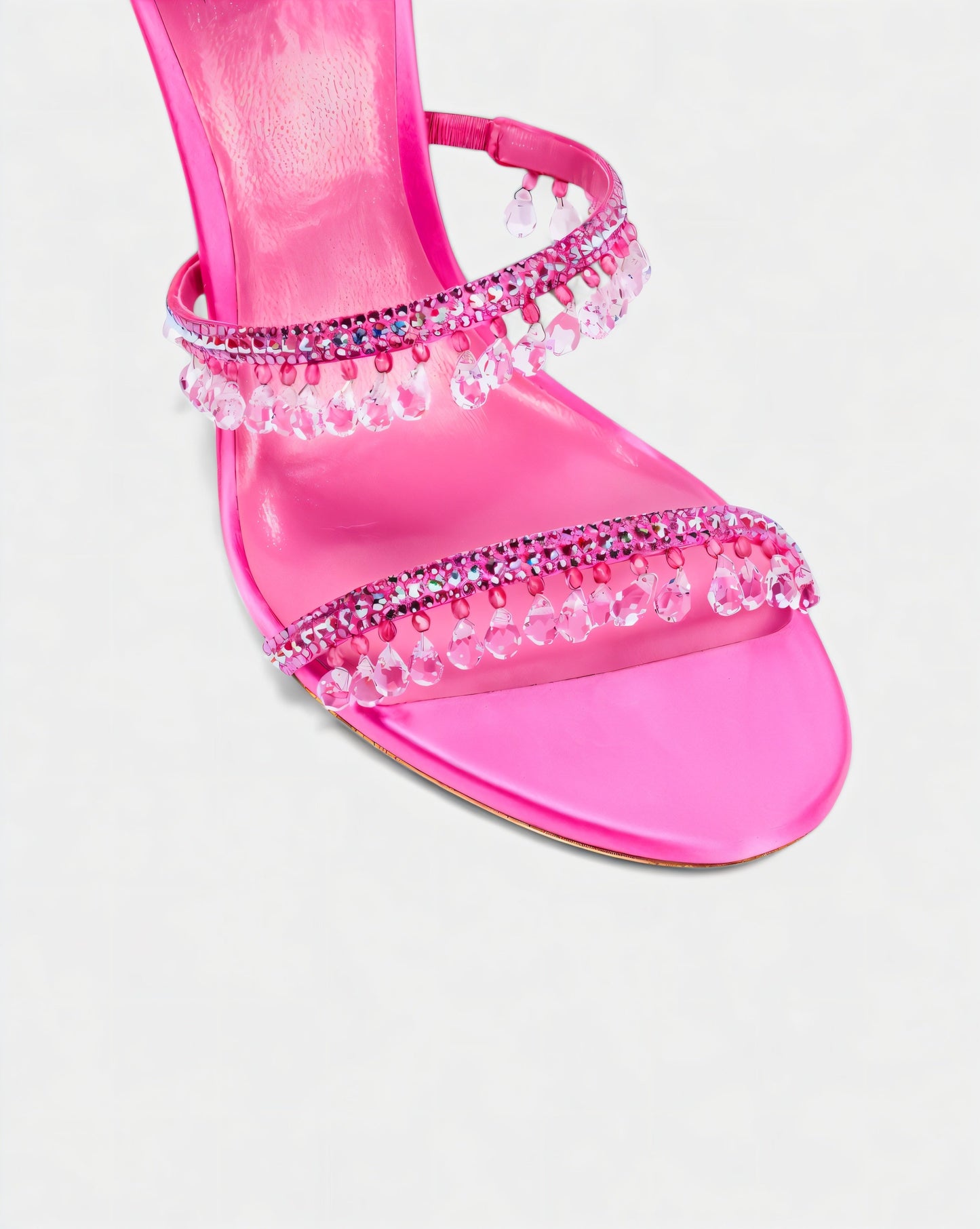 ALYRA Rhinestone Tassel Ankle-Wrap High Heels