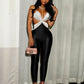 NIANA Satin Twist Cutout Jumpsuit