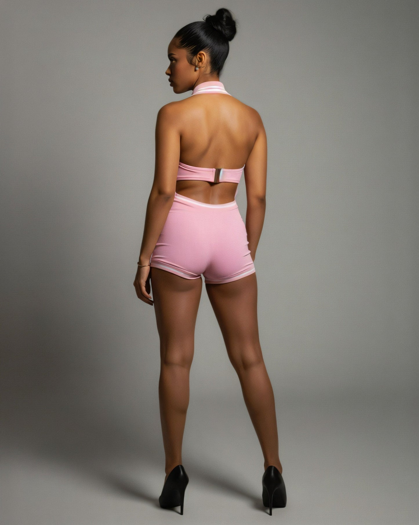 JEYNE Backless Halter Sleeveless Romper