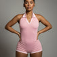 JEYNE Backless Halter Sleeveless Romper