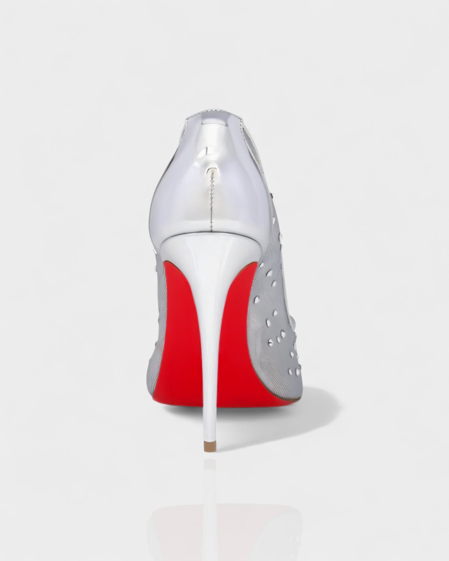 AURIEL Embellished Red Sole Mesh Stiletto Heels