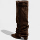 MAISY Slouchy Pointed-Toe Knee-High Boots