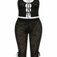 CLARA Cutout Lace-Up Top & Capri Pants Set