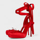 BREN Red Sole Ballet Lace-Up Stiletto Heels