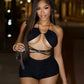 KAYRA Crisscross Bead Detail Romper