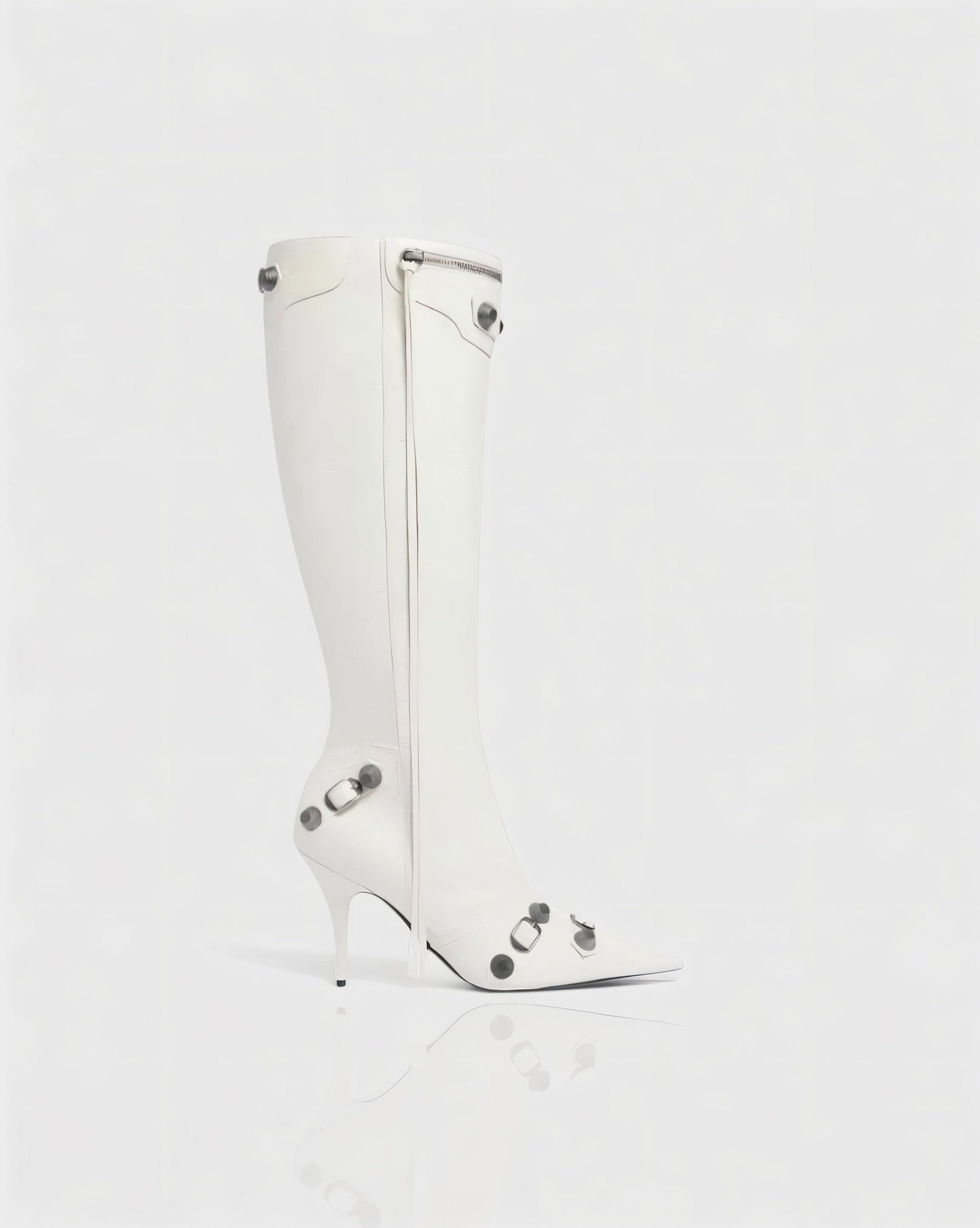 WENA Studded Pointed Toe Knee-High Boots