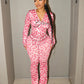 NOA Leopard Zip Up Top & Pants Set