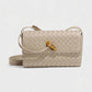 CLEO Mini Woven Gold Lock Accent Shoulder Bag