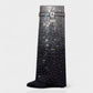 GALORA Allover Crystal Wedge Knee High Boots