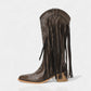 MITHENA Fringe Studded Cowboy Boots