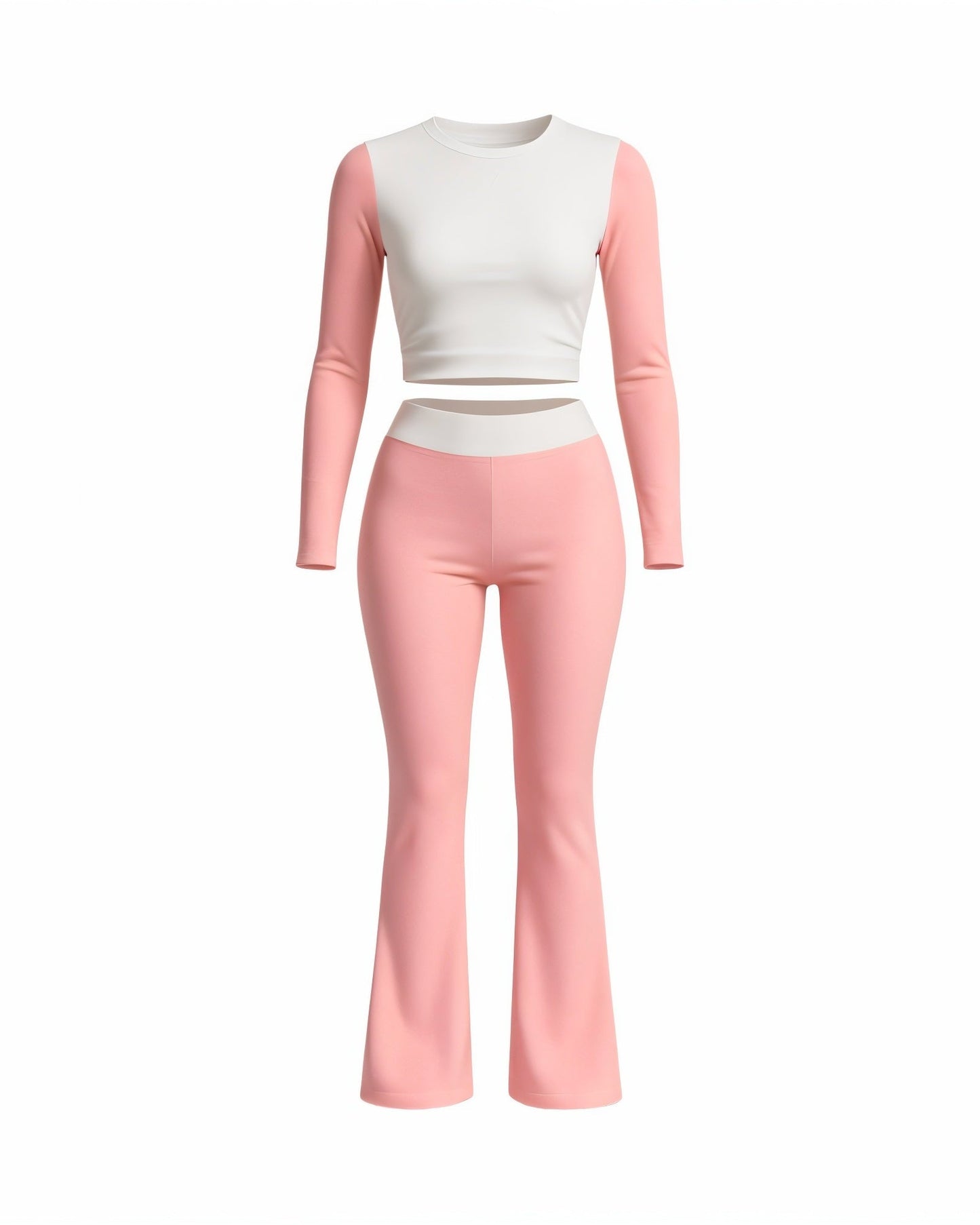 EMELIA Contrast Long Sleeve Top & Flare Pants Set