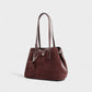 ORLINA Faux Suede Tote with Top Turn-Lock