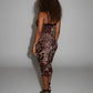VALIE Leopard Print Lace Trim Jumpsuit