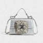 REGINE Mini Crocodile Embossed Rhinestone Handle Bag