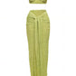 AETHERIA Textured Bandeau Top & Drape Skirt Set
