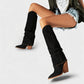 BETTY Denim Pointed Toe Slouchy Cowboy Boots