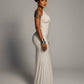 HANIMA One-Shoulder Ruched Maxi Dress