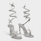 LYNA Crystal Butterfly Spiral High Heels