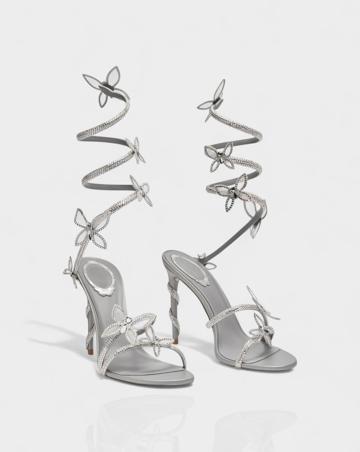 LYNA Crystal Butterfly Spiral High Heels